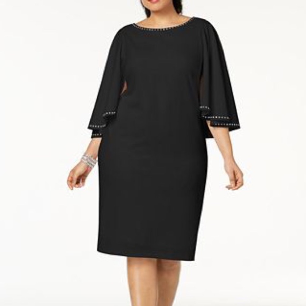 Calvin Klein Plus-Size Caplet Dress  stud detail